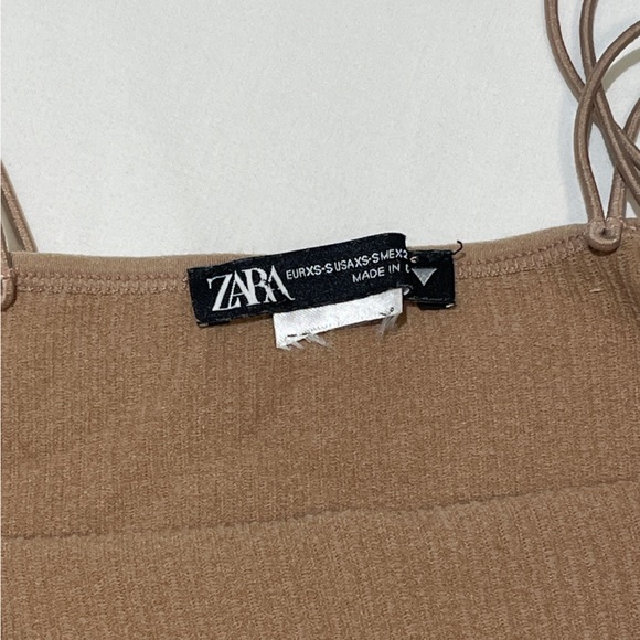 Zara Brown Ribbed Crop Camisole - Picture 3 of 3